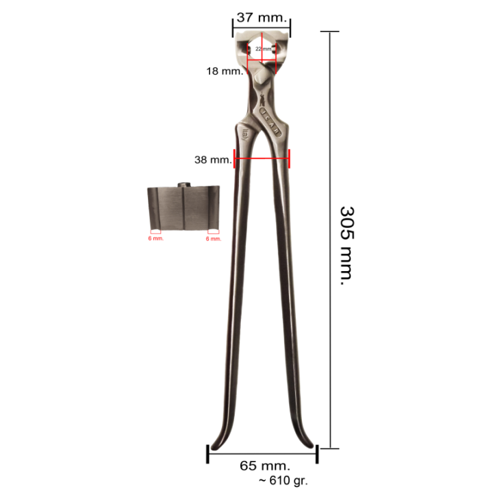 Pince à couper les clous aimantées avec 2 talons